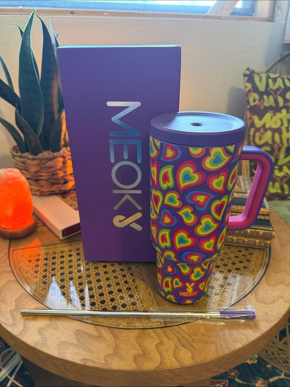 MEOKy Rainbow Heart Travel Mug - Purple